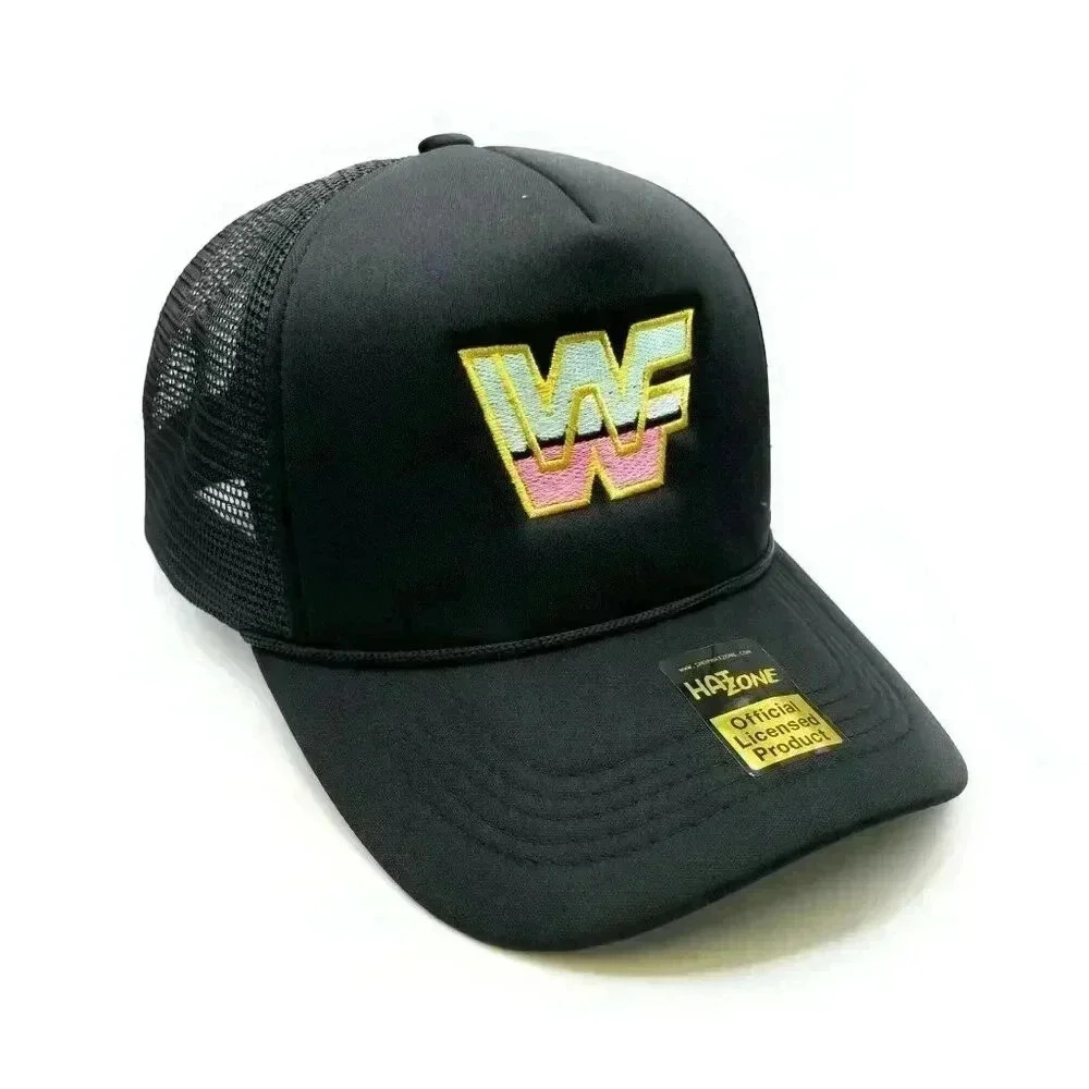 Retro Wrestling Mesh Trucker Snapback (Black)